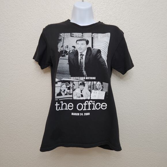 The Office Black White The Office Graphic Print Small Crew Neck Short Sleeves - Picture 1 of 4